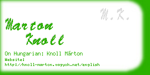 marton knoll business card