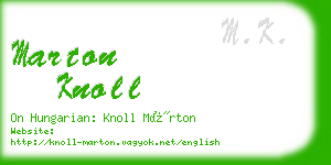 marton knoll business card